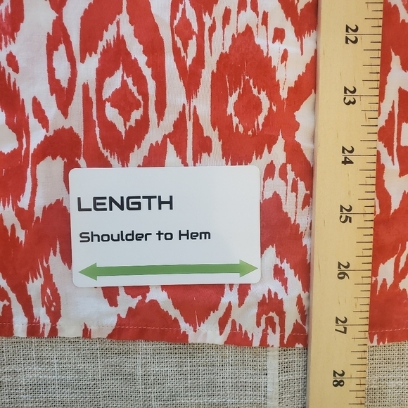 Chico's Size 1 100% Modal Ikat Fringe Tie Blouse - Picture 7 of 7